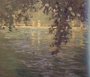 Fujishima takeji Pond Villa d'Este (nn02) oil